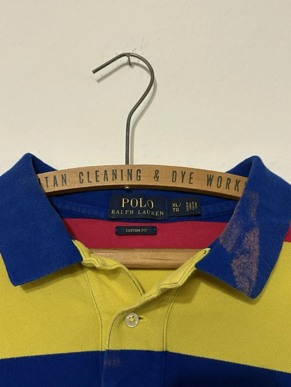 Vintage 90s Polo Ralph Lauren Rainbow Vivid Striped Polo Shirt Size Mens XL